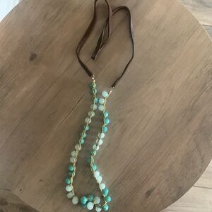 Turquoise Bead Double-Strand Necklace